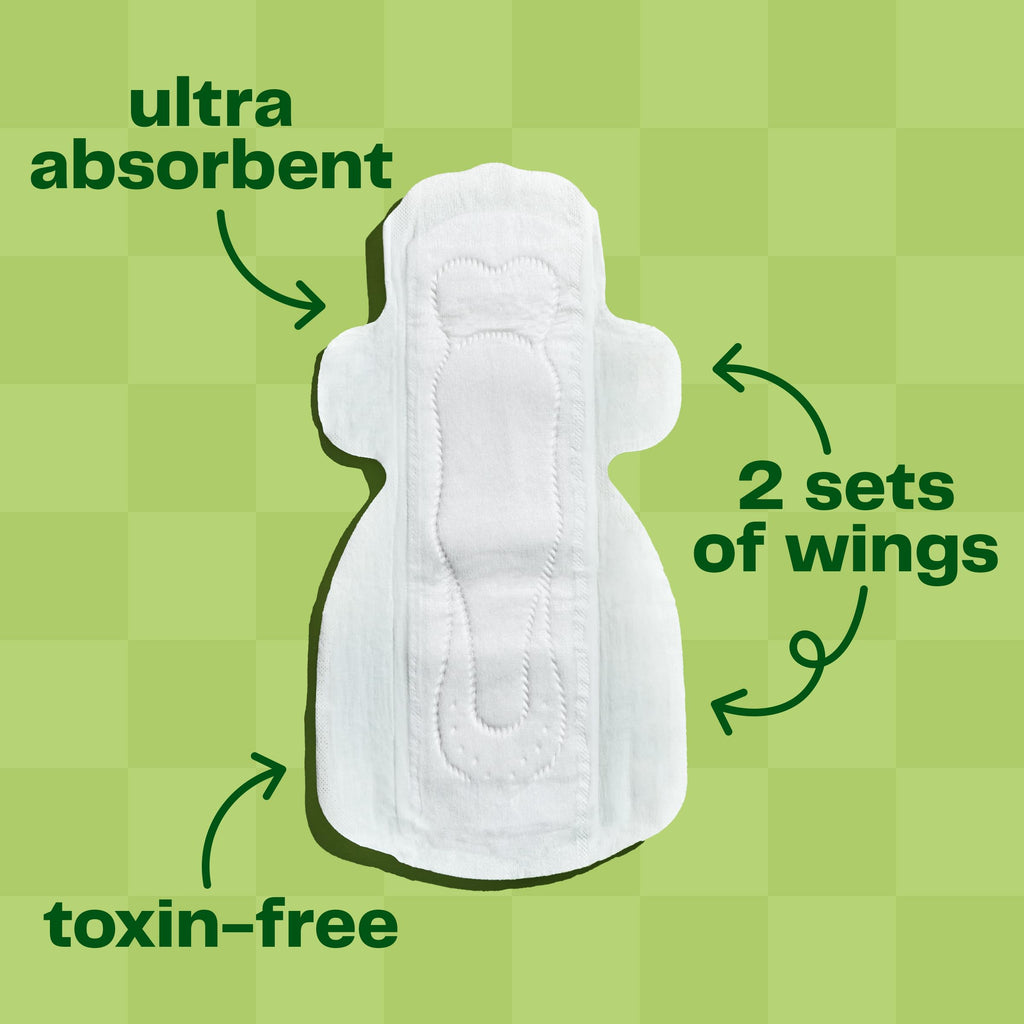 Viv for Your V Bamboo Overnight Pads - Unscented, Super Absorbency, 12 Pack