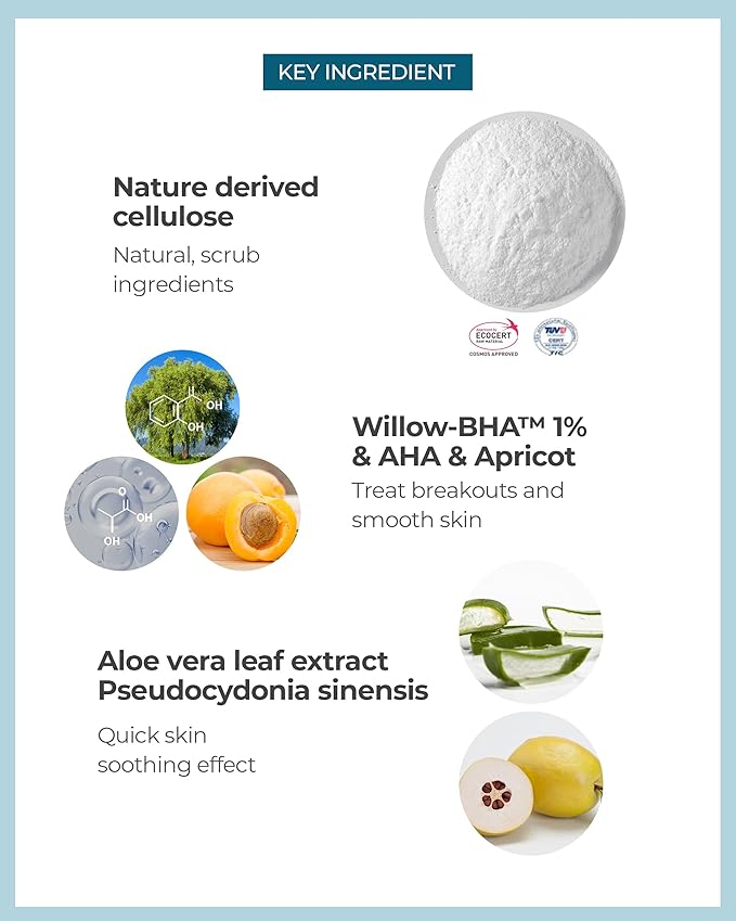 BE THE SKIN BHA+ 30-Second Exfoliator - Gommage Peeling Gel Willow Bark BHA + AHA Melts & Sweeps Dead Skin, Helps Clear Pores & Blackheads, No Harsh Beads for Oily Blemish-Prone Skin | 3.38 fl oz