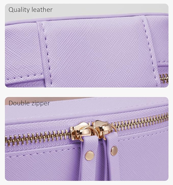 2Pcs Travel Clear Makeup Bag, Purple Mahjong Tile Bag Cosmetic Case with Zipper Portable Makeup Pouch Toiletry Bag Women Traveling Cosmetic Organizer Storage Bag Car Organizer Car Essentials for Women