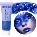 DAGEDA Blue Body Glitter Gel, Sparkly Hair Face Glitter Makeup Accessories