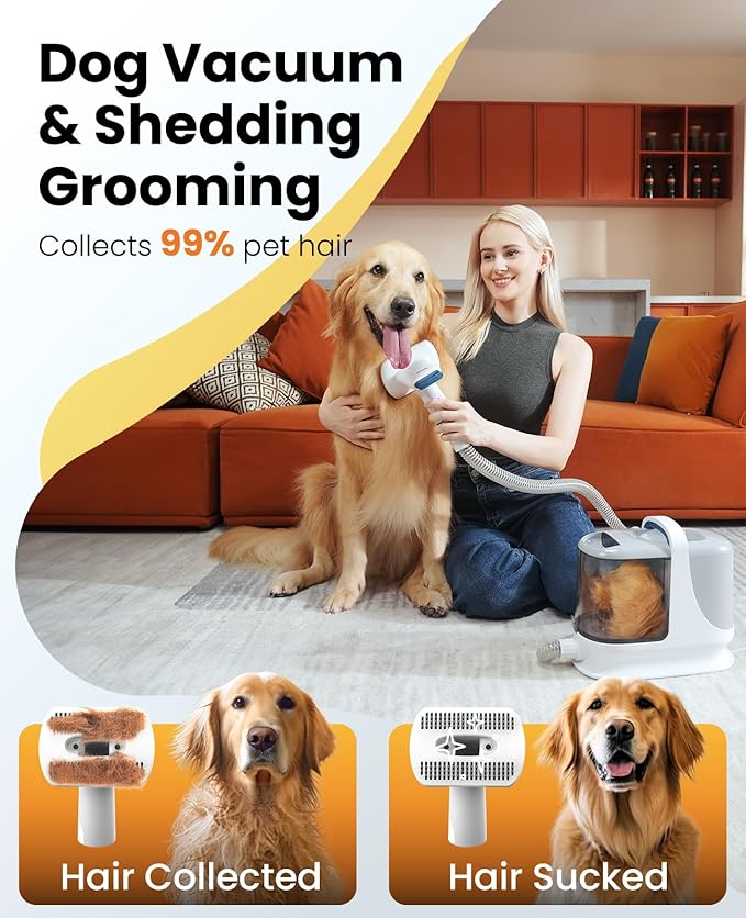 oneisall Dog Grooming Vacuum Kits with Clipper