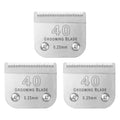 MEMIRY 3 Pcs Size 40# Detachable Dog Grooming Blades, Compatible with Andis, Oster A5, Wahl KM10 Series Clippers, Cut Length 0.25mm, Silver (40# 0.25mm, 3 Packs)