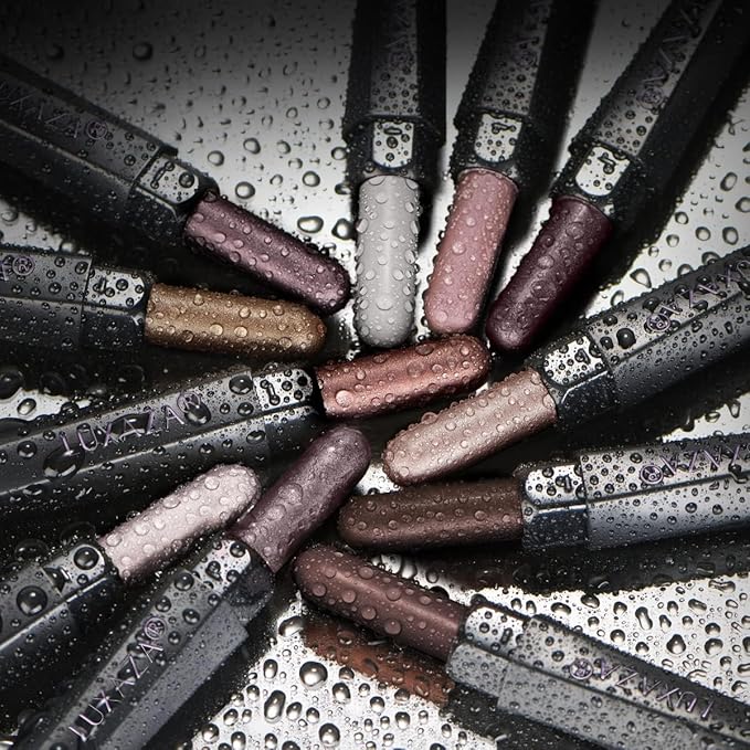 LUXAZA PRO Brown Eyeshadow Stick Makeup Set 10PCS, Neutral Shimmer And Matte Cream Eye Shadow Palette, Metallic Bronze Smoky Eyeliner Brightener Crayon Pencil Kit, Ideal Gift for Women -Ash Rose