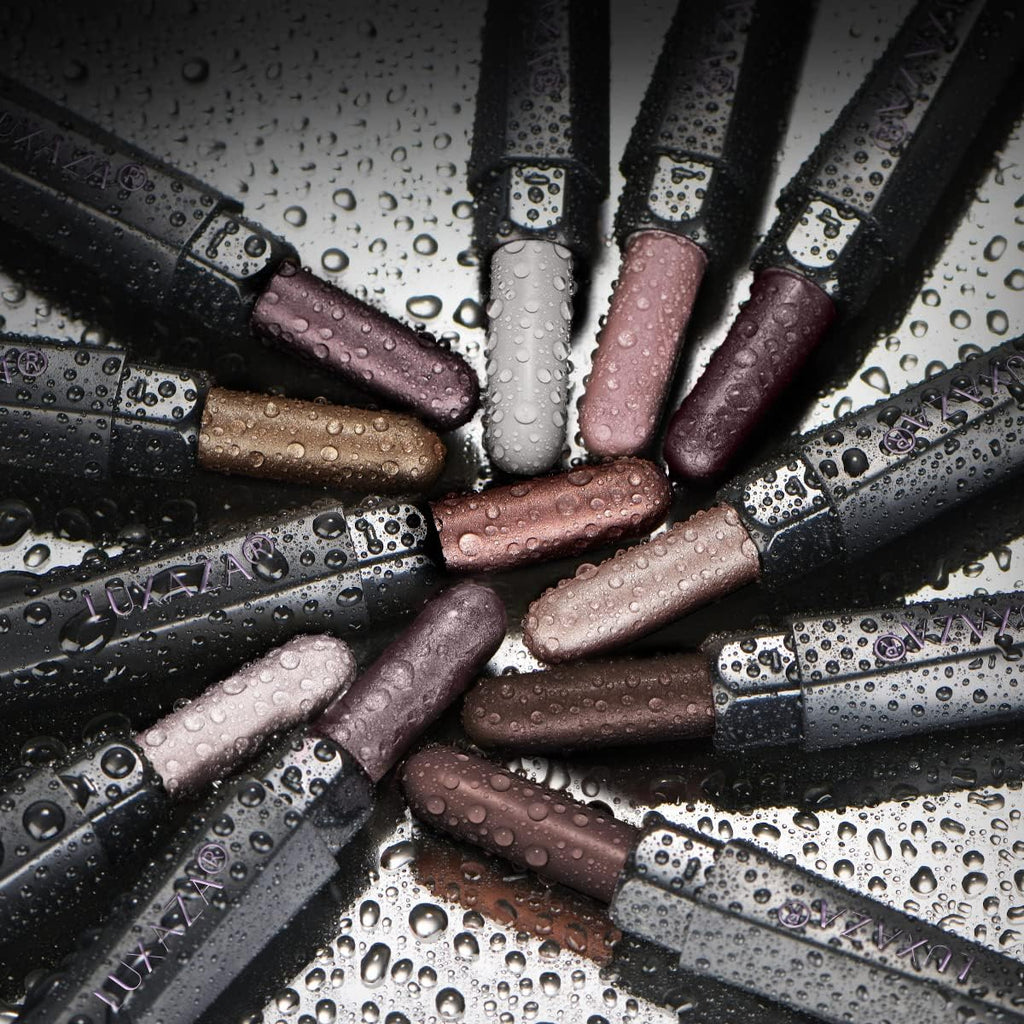 LUXAZA PRO Brown Eyeshadow Stick Makeup Set 10PCS, Neutral Shimmer And Matte Cream Eye Shadow Palette, Metallic Bronze Smoky Eyeliner Brightener Crayon Pencil Kit, Ideal Gift for Women -Ash Rose