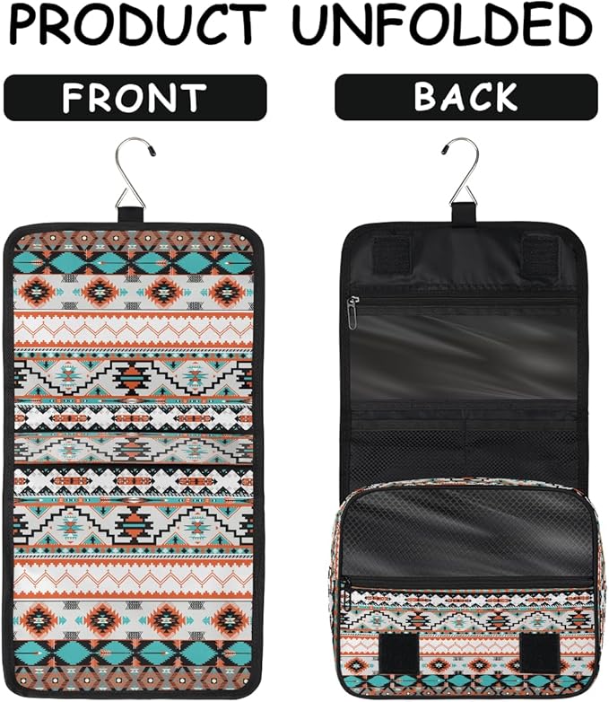 Aztec Travel Toiletry Bag Women Men Hanging Cosmetic Organizer Portable