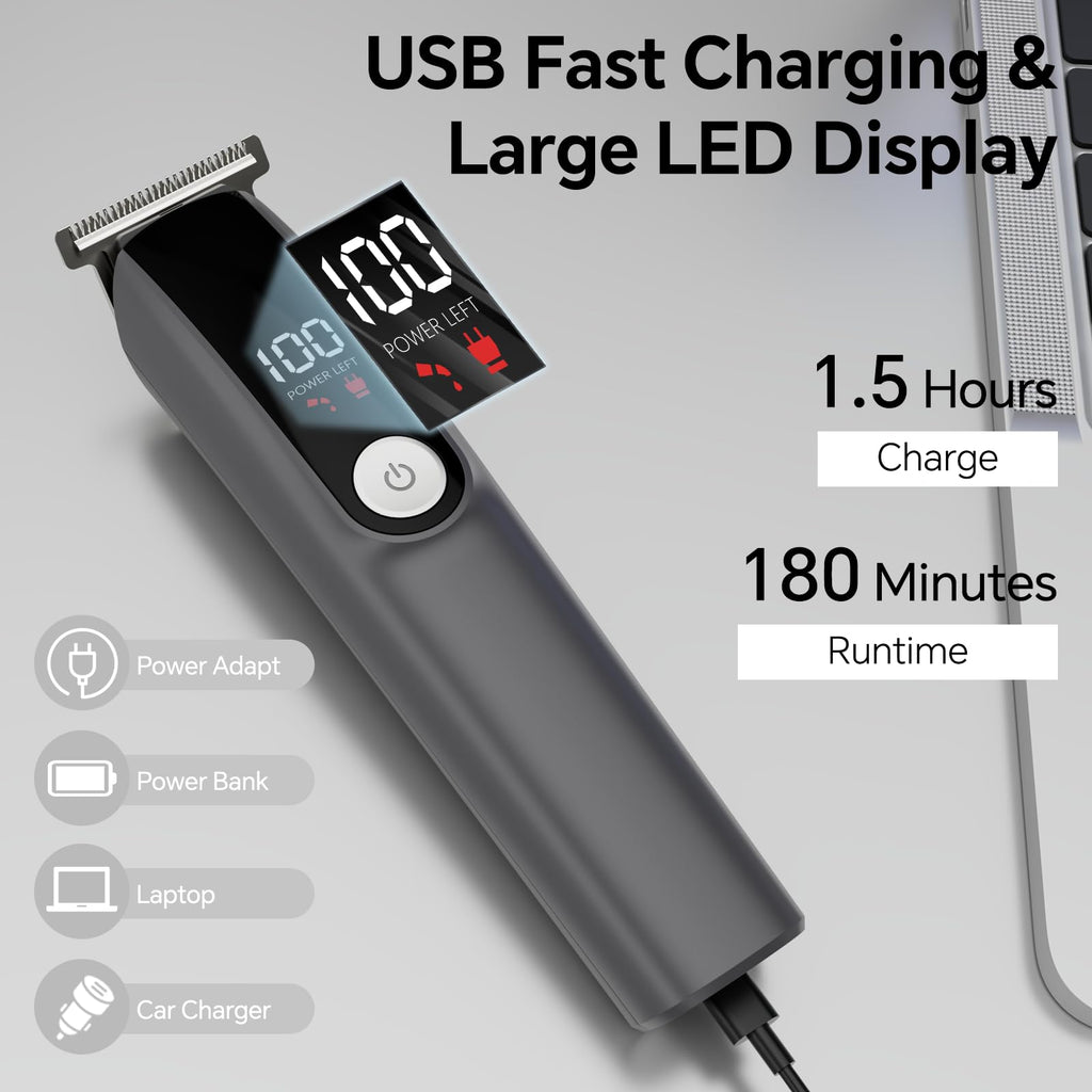 Beard Trimmer for Men 5 in 1 Electric Razor for Nose, Body, Face and Mustache Grooming Kit Cordless Hair Clipper Trimmer with Smart Charge Technology