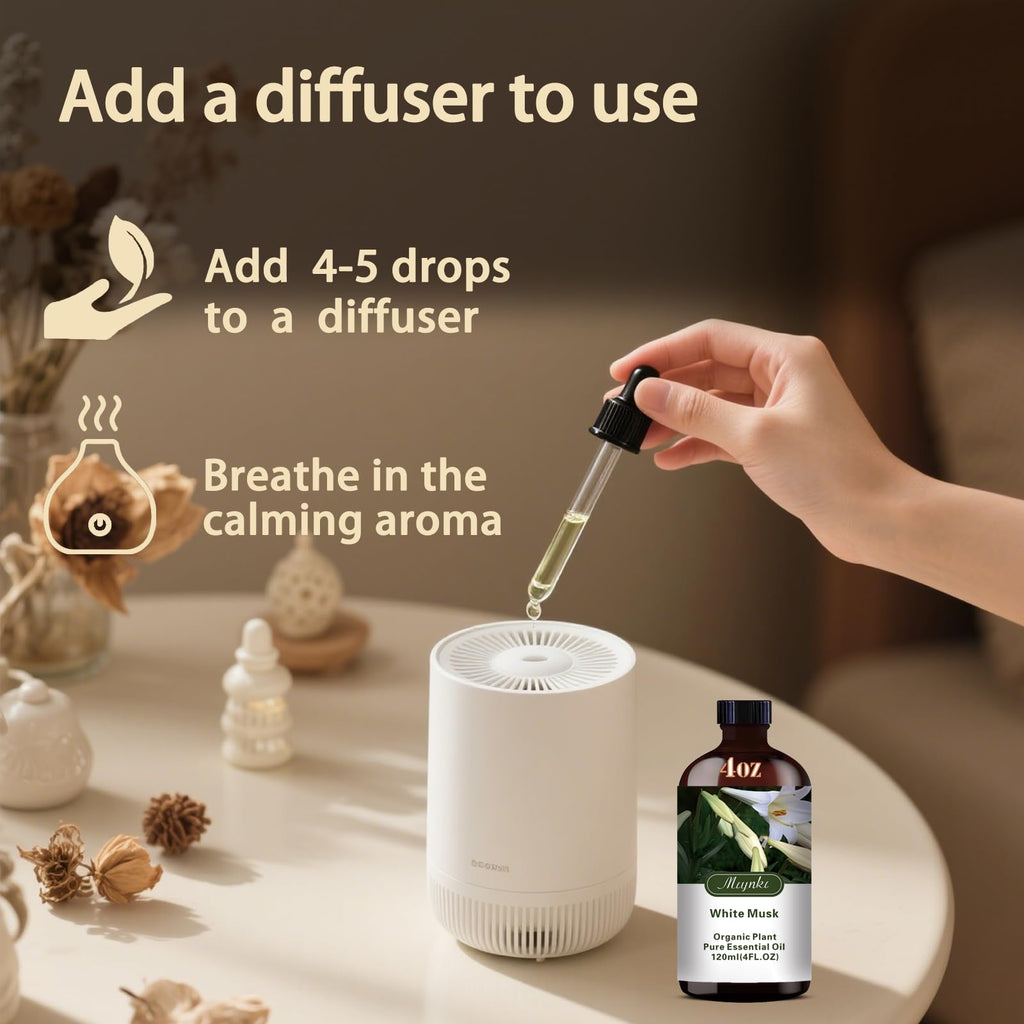 MLYNKL White Musk Essential Oil,White Musk Oil for Massage Home,4 fl oz