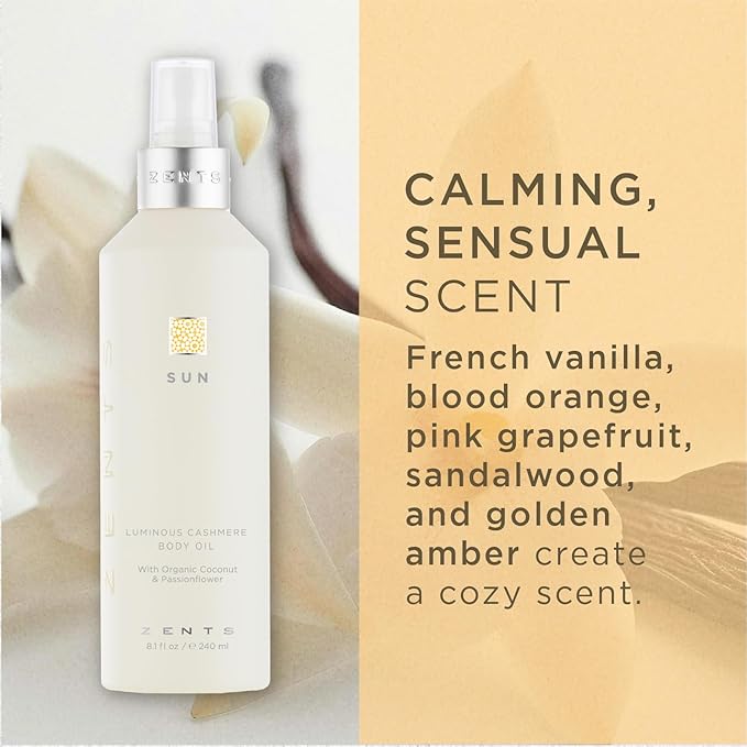 Zents Luminous Cashmere Body Oil (Sun Fragrance) 8 fl oz