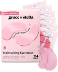 grace & stella Award Winning Under Eye Mask - Gifts for Women - Reduce Dark Circles, Puffy Eyes, Wrinkles, Under Eye Patches - Birthday, Bachelorette Party Favors - Vegan Self Care (24 Pairs, Pink)