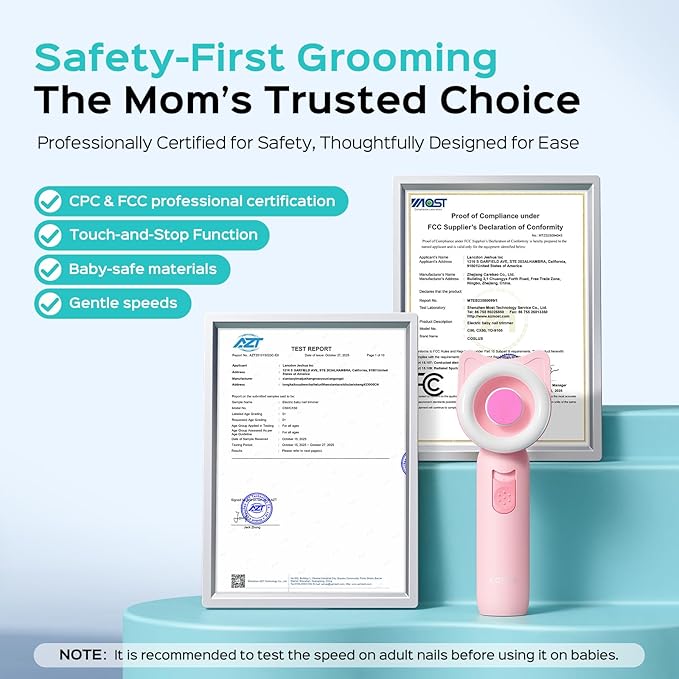 COSLUS C50 Baby Electric Nail File Trimmer, Gentle & Safe