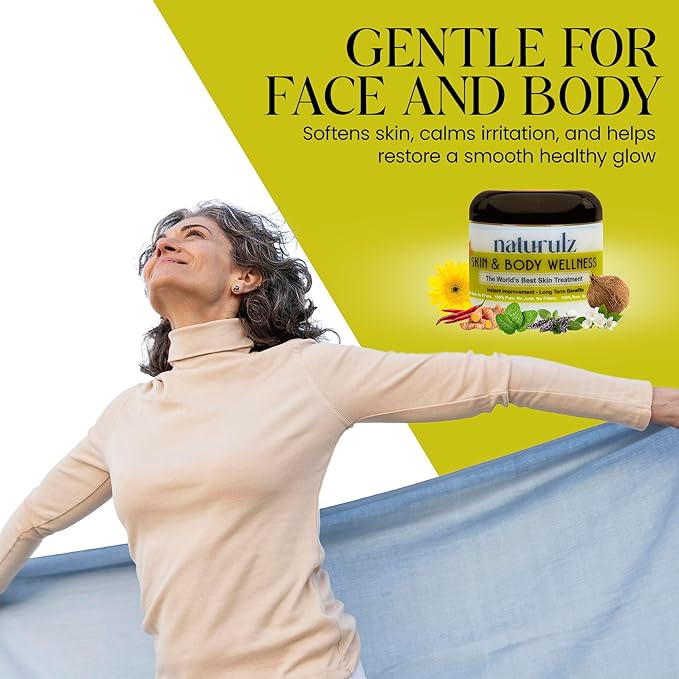 Naturulz Skin & Body Wellness 4oz – Fast-Absorbing Everyday Moisturizer with Nourishing Coconut oil. Antioxidant-rich Skin Barrier Formula With Vitamin E, Vitamin A (retinoids) and Green Tea.