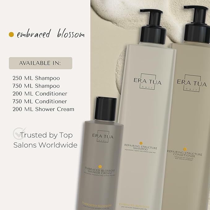 ERA TUA Embraced Blossom Shower Cream | Dutch Made & Formulated | Natural, Vegan, Paraben Free & Cruelty Free | Moisturizing Body Wash for All Skin Types | Orange Blossom & Jasmine Scent | 200 ml