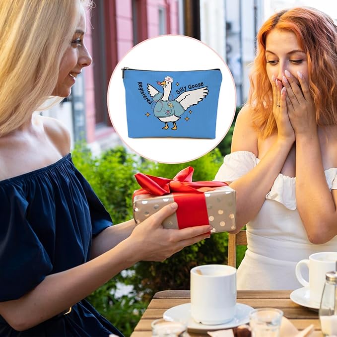 BQXH Nurse Practitioner Gifts Makeup Bag, Funny Goose Cosmetic Bag