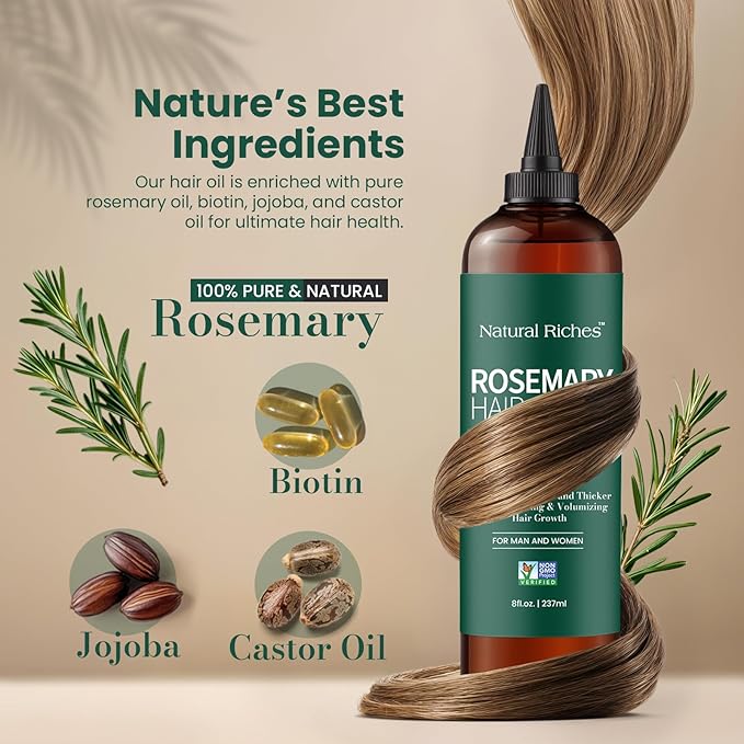 Pure Premium Rosemary Hair Growth Oil 8 Fl Oz
