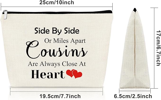 Sazuwu Cousin Gifts for Women Makeup Bag Birthday Gifts for Favorite Cousin Inspirational Gifts for Cousin Cosmetic Bag Encouragement Gifts for Sister Christmas Graduation Gifts Travel Pouch