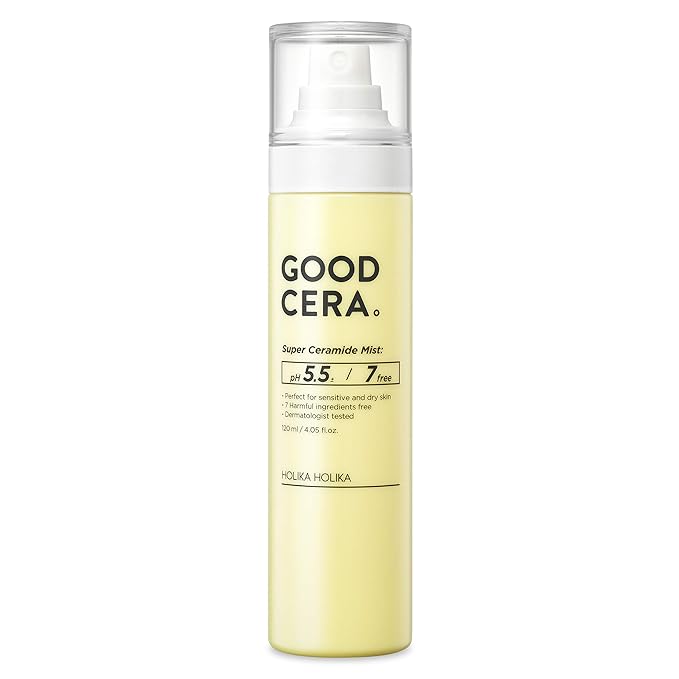 HOLIKA HOLIKA Good Cera Super Ceramide Mist – pH 5.5 Triple Ceramide Barrier Facial Spray | Ultra-Fine Mist with Fermented NP AP EOP & Botanical Oils, 7-Free Korean Skincare 4.05 fl oz (120ml)