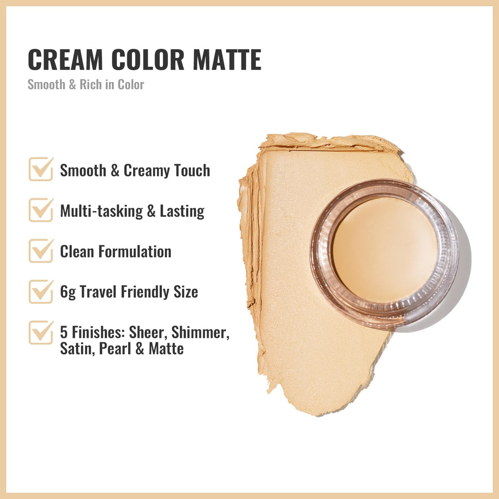 Oulac Matte Eyeshadow 3-in-1 Eyeshadow Eye Primer&Eyeliner Highly Pigmented Waterproof Smudge-proof Long Lasting Wear Smooth&Blendable Formula for Natural Look,Vegan & Cruelty-Free CM04