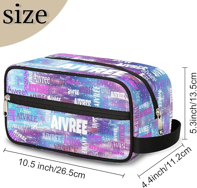 Custom Name Purple Blue Galaxy Organizer Case Toiletries Container Bag
