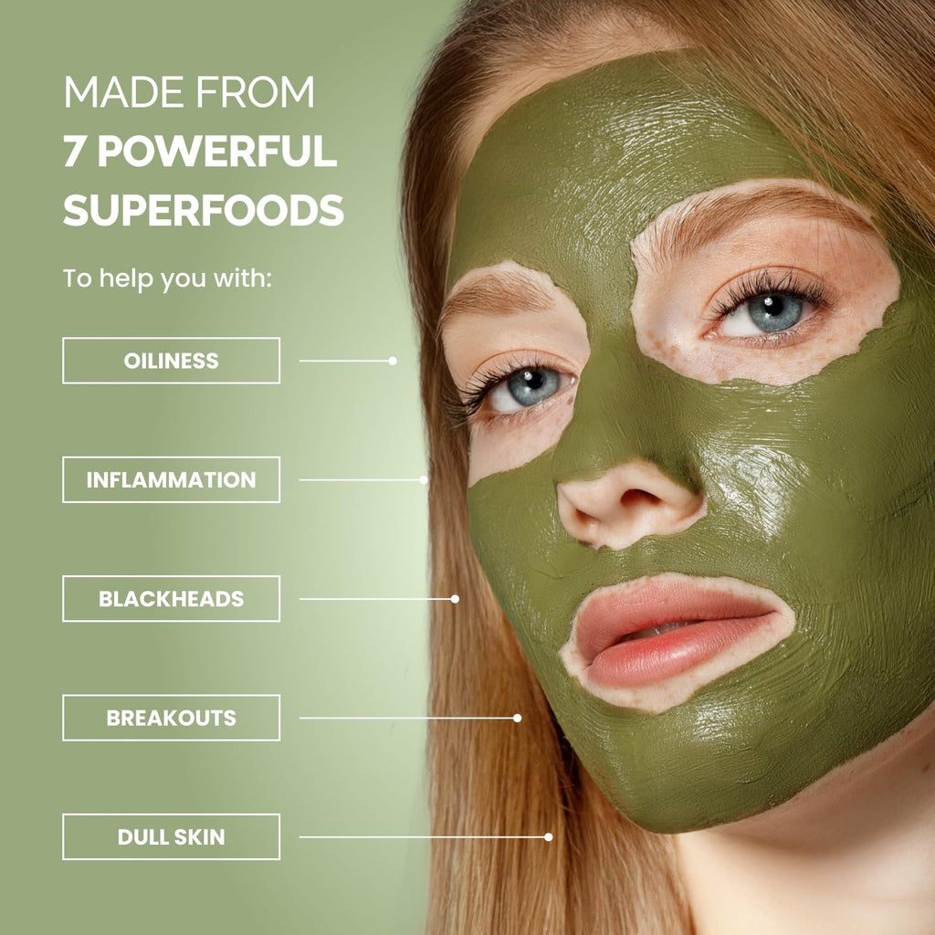 PLANTIFIQUE Korean Clay Mask for Pore Cleansing, Face Masks Skincare 3.88oz