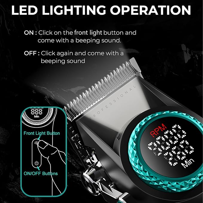 VGR 001 Professional Hair Clippers for Men with Charging Base, Black