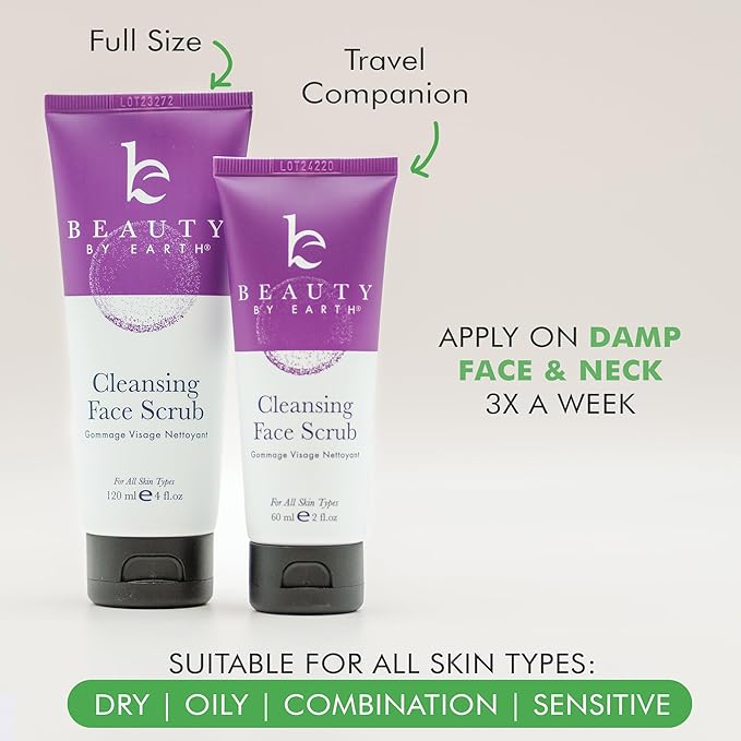 Facial Scrub Exfoliator - USA Made with Natural & Organic Ingredients