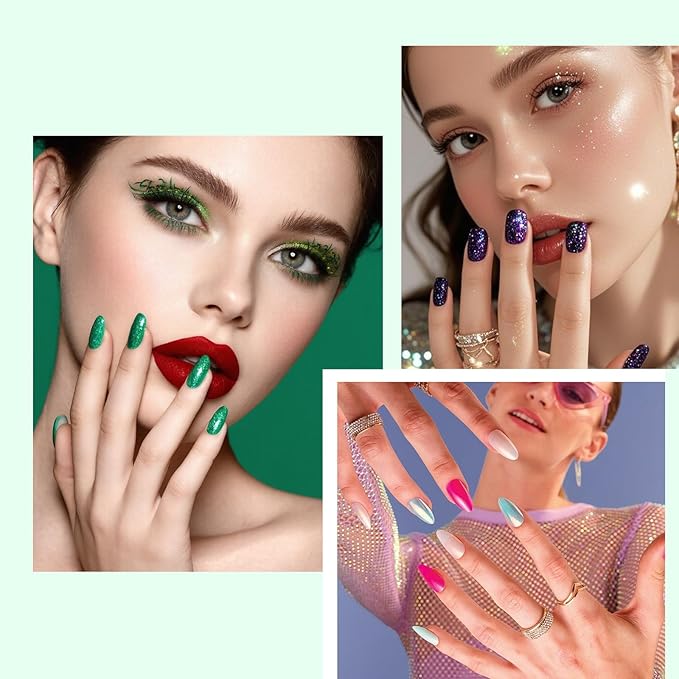 KEMEISI Acrylic Nail Brush Size #14, 100% Pure Kolinsky Nail Art Brushes for Acrylic Application, Sturdy Starry Handle Oval Shaped Nail Design Tools for Professional Manicure DIY, Green