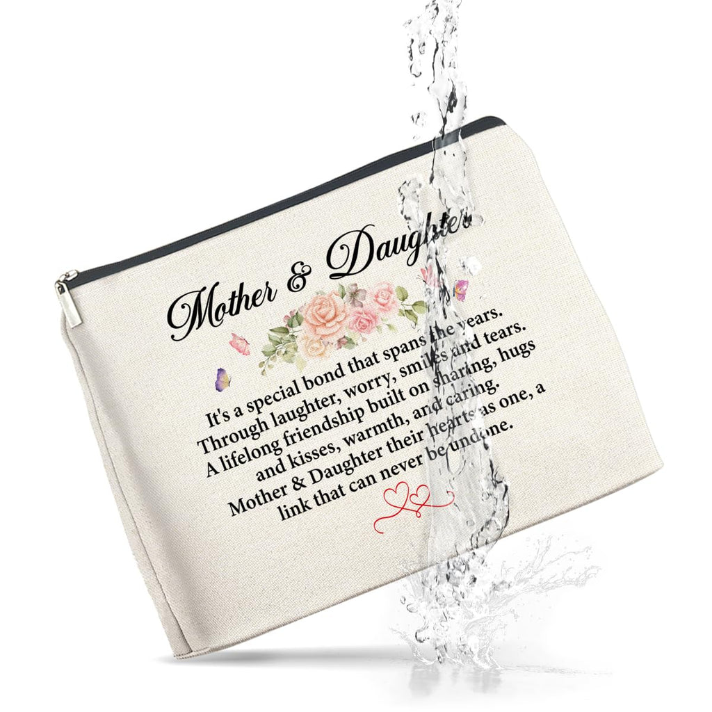 UPNEGE Mother and Daughter Gifts Makeup Bag Gift for Mom and Daughter Cosmetic Bag Zipper Makeup Pouch Gifts for Christmas Birthday Thanksgiving