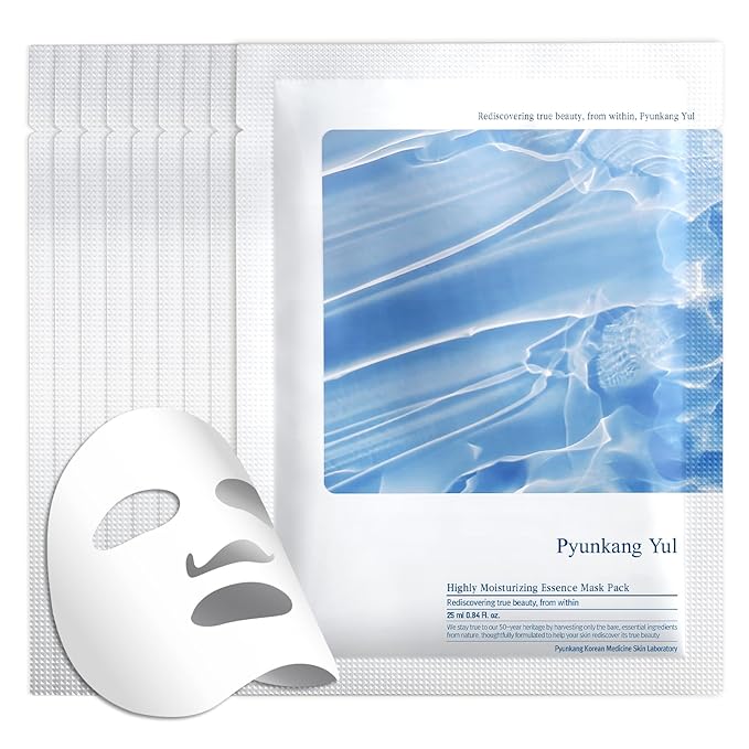 Pyunkang Yul PKY Highly Moisturizing Mask Pack for Strong Hydration, Refresing Essence-like finish, Ceramide for Skin Barrier, Low-Irritation, Korean Skincare, (10 pcs)