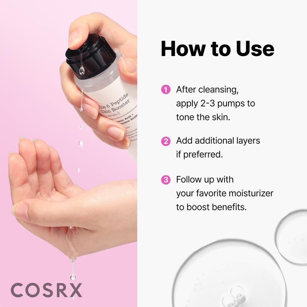 COSRX 6X Peptide Collagen Skin Booster Toner Serum for Dull Skin, 5.07 oz