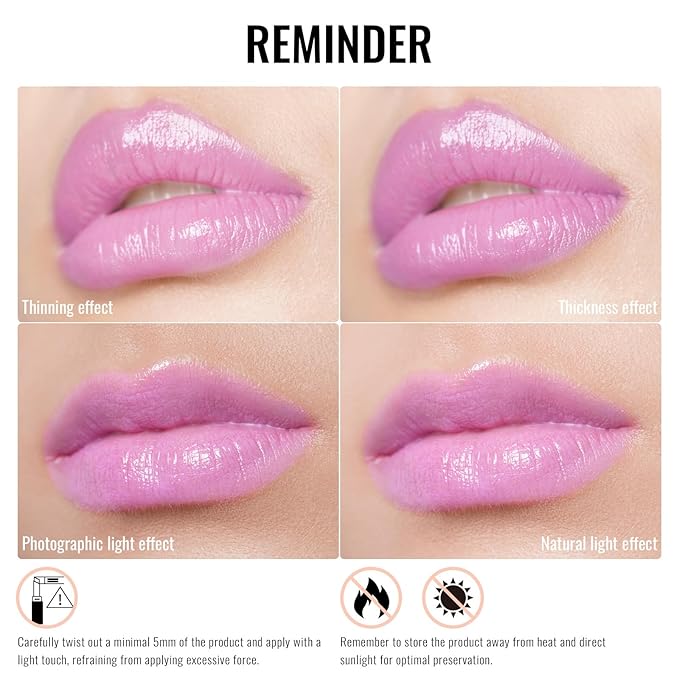 Oulac Pinky Purple Lipstick - Moisturizing Lip Stick Lavender Glossy Tinted Lip Balm, Sheer Shine Juicy Lip Gloss, Hydrating Formula for Dry Lip Care, Vegan Lipsticks Lilac G10