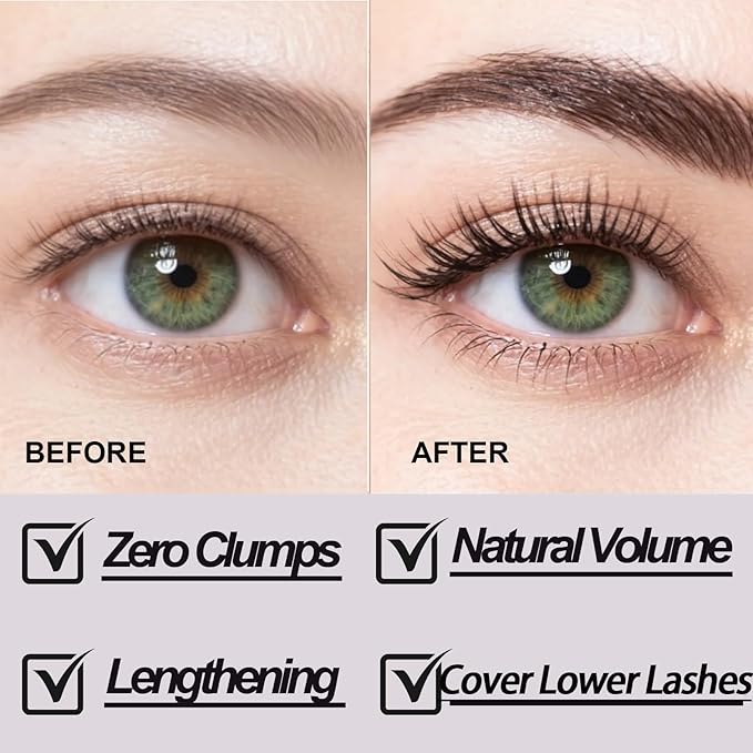 Black & Brown Tubing Mascara for Older Women, Lengthening & Volumizing