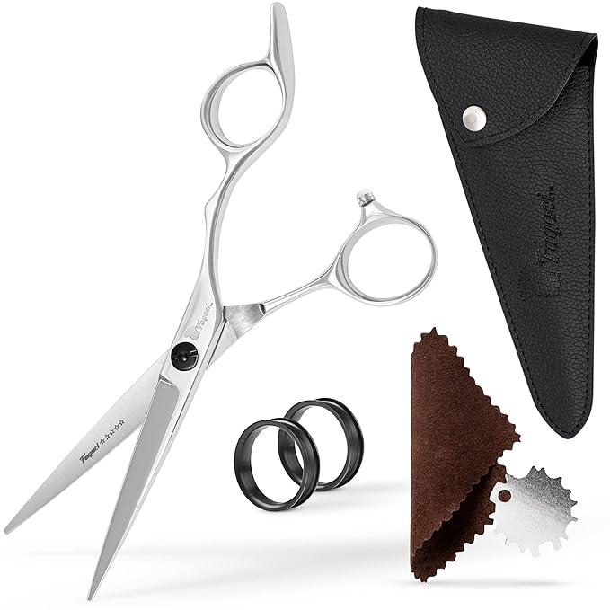 Fagaci Hair Cutting Scissors 6", Professional Hair Shears with Sharp Blades