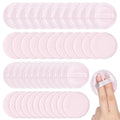 Makeup Pads for Pressed Powder 40 Pcs Cotton Powder Puffs Washable 2.36 Inch Round MakeupPowder Puff Pads with Ribbon White Round Cosmetic Face-Powder Make up Puffs Makeup Tools for Women