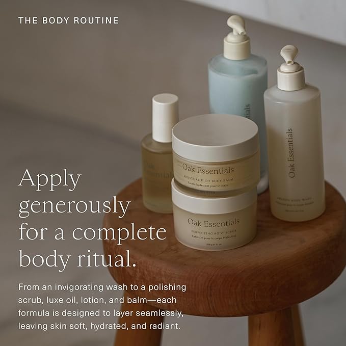 Oak Essentials The Body Routine, 5-Piece Body Care Set, Full Sizes