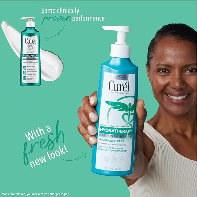 Curel Itch Defense In-Shower Body Lotion, Fragrance Free, 12 fl oz