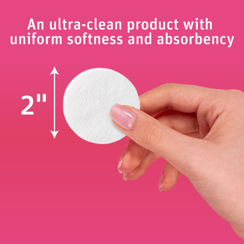 Simply Soft Premium Cotton Rounds, 100% Pure Cotton, Absorbent Cotton Pads, 100 Count (Pack of 6)