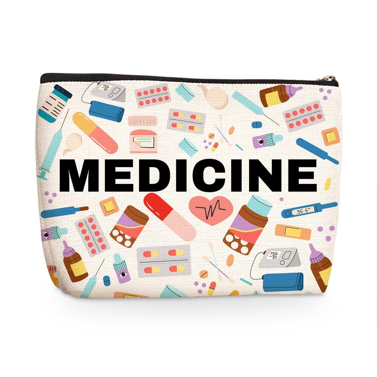 Medicine Makeup Bag, Large Capacity Travel Makeup Case Cosmetic Bags for Women, Portable Pouch Purse Travel Essentials Toiletries Accessories, Christmas Birthday Gifts for Women 1
