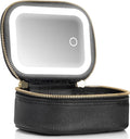 Mini Makeup Bag with Led Mirror, Small Travel Make up Bag 3 Light Modes Adjustable Brightness, for Women Organizer Cosmetic Bag, Portable Travel Train Toiletry Bag, for Pool Parties Work Touch-Ups