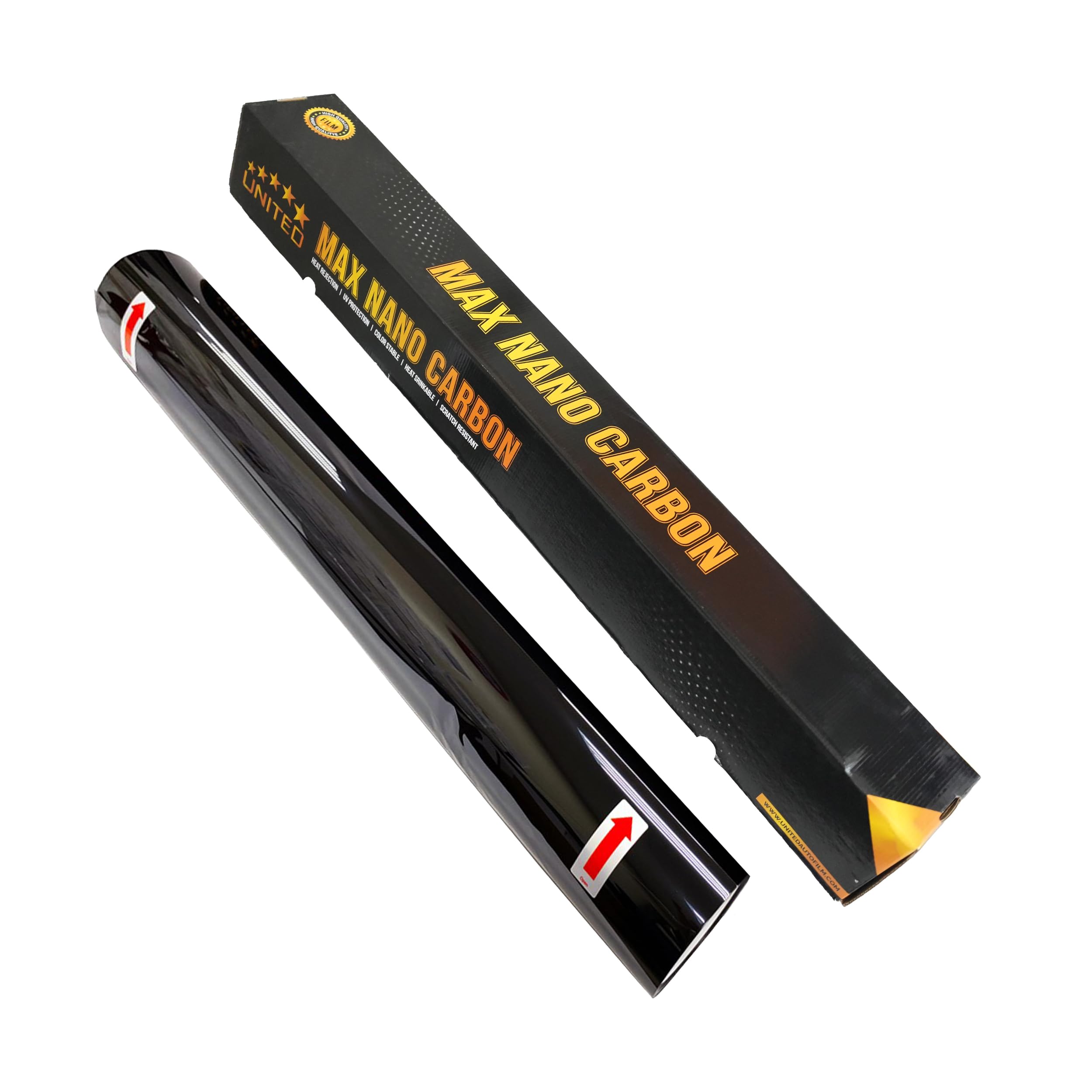 United Max Nano Carbon Car Window Tint Film – 2PLY 20% VLT Series Automotive Tint with UV Protection & Infrared Rejection, Heat & Glare Blocking, Color Stable Adhesive Film Roll, 40 Inch x 100 Feet