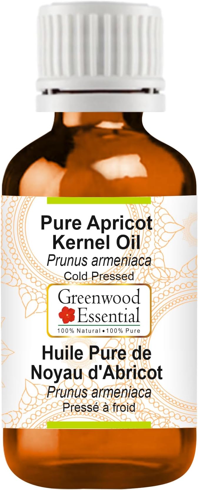 Greenwood Essential Pure Apricot Kernel Oil (Prunus armeniaca) Cold Pressed 10ml (0.33 oz)
