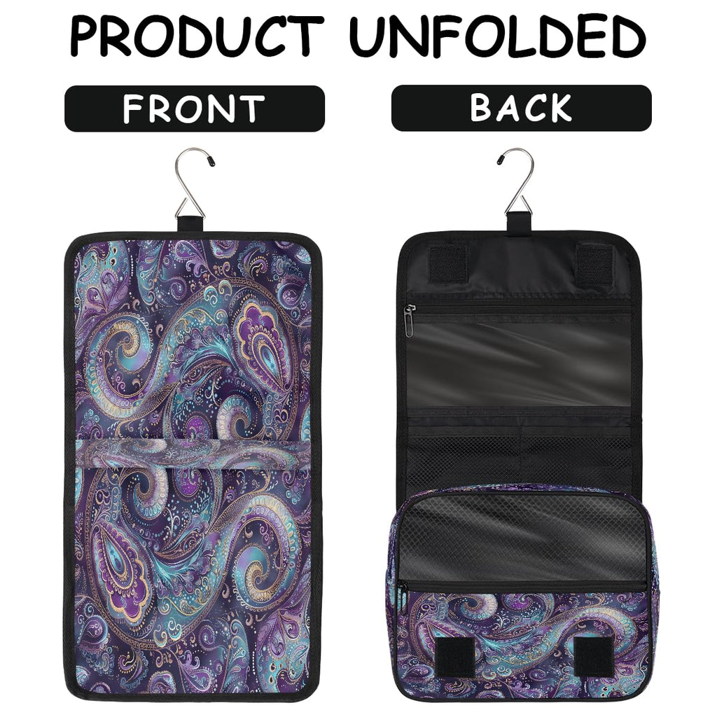 Paisley Travel Toiletry Bag Women Men Hanging Cosmetic Organizer Portable