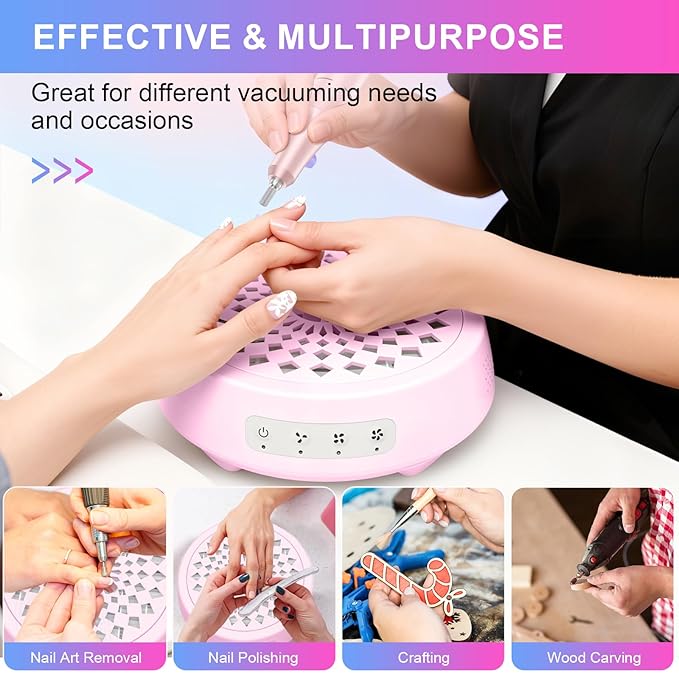Professional Nail Dust Collector, Quiet Nail Vacuum Cleaner Machine