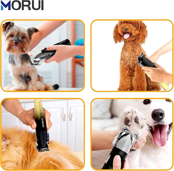 morui Detachable Pet Dog Clipper Blades UltraEdge Compatible with Oster A5,Wahl KM10 Series Clippers (10# 1.5mm- 2 Pack)