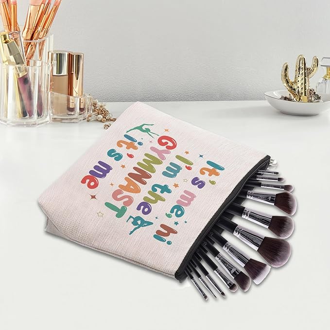 CEASQVAA Gymnast Gymnastics Stuff Gifts Makeup Bag, Graduation Birthday Gift, It's Me, Hi I'm The Gymnast Bag Gift For Women