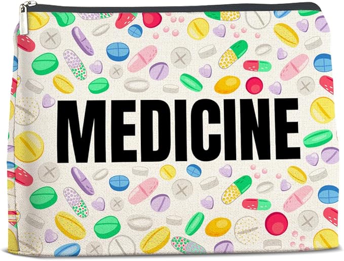 UPNEGE Medicine Cosmetic Bag Gifts for Women Friends Doctor Nurse Healthcare Professionals Colorful Medical Makeup Bag Zipper Pouch