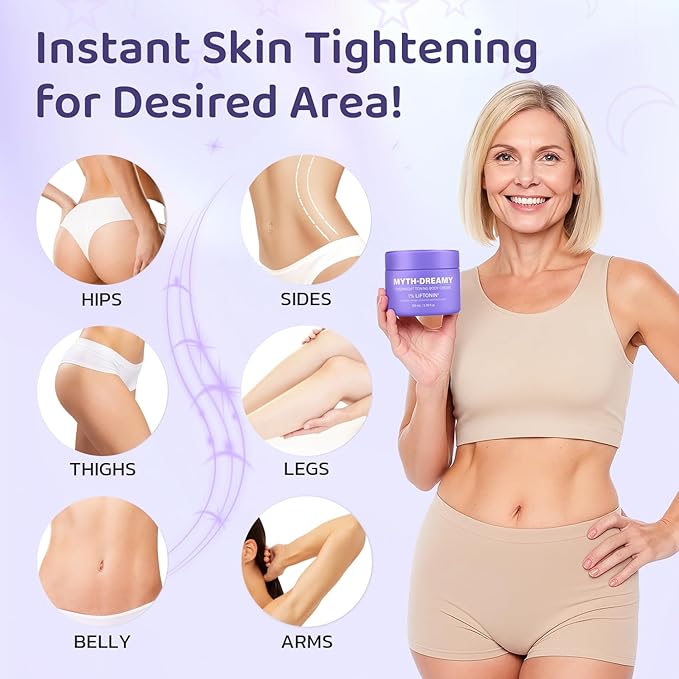 MythosFlow Overnight Toning Body Cream with Gua Sha Tool, Firming Lotion for Loose Skin & Improve Cellulite Appearance, Skin Tightening Cream for body, Belly, Arms, Thighs - 3.38 fl.oz