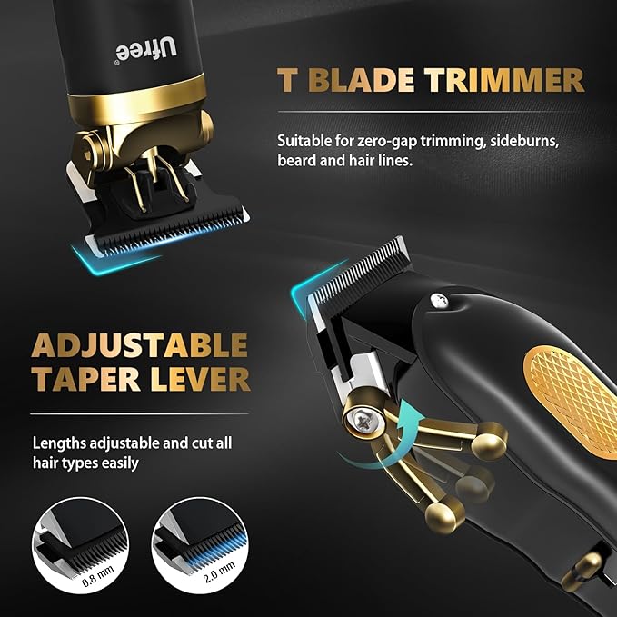 Ufree Cordless Hair Clippers for Men, Barber Clippers and Trimmers Set