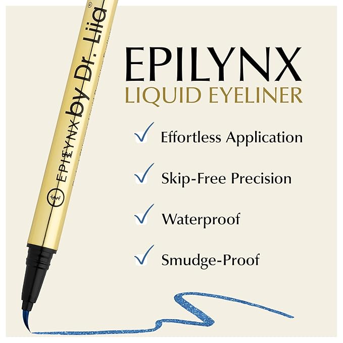 EPILYNX Liquid Eyeliner, Waterproof Vegan, Shimmer Royal Blue, 2mL