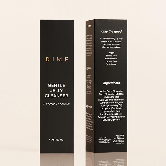 DIME Beauty Gentle Jelly Cleanser, Hydrating Facial Cleanser and Makeup Remover with Vitamin E, Face Wash for Sensitive Skin, 3 oz (90 ml)