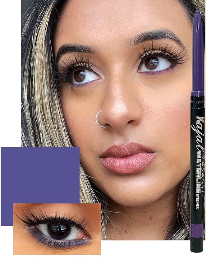 VASANTI Kajal Waterline Eyeliner (Violet Rays) | Long-Lasting, Blendable Waterline Eye Liner | Smudge-Proof and Water-Resistant Eyeliner Pencil for Sensitive Eyes | Ophthalmologist Approved & Tested